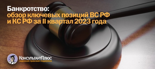 Банкротство: обзор ключевых позиций ВС РФ и КС РФ за II квартал 2023 года