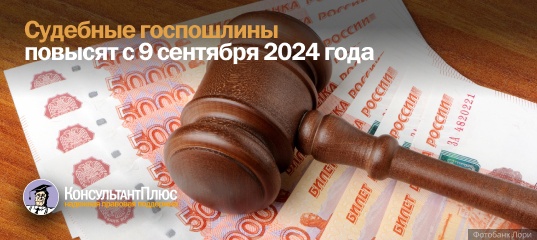 Судебные госпошлины повысят с 9 сентября 2024 года